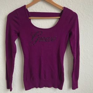 Guess Top Blouse Purple sweater material Size M